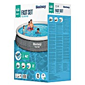 Bestway Opblaasbaar zwembad Fast Set rond Rotan 457 (Ø x h: 457 x 84 cm, Grijs, 9.677 l) | BAUHAUS