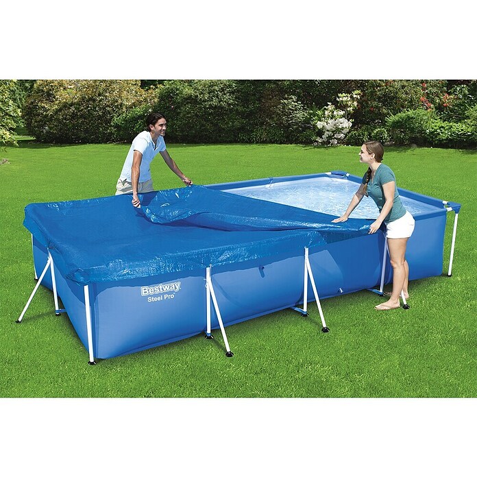 Bestway Afdekzeil voor zwembaden Steel Pro rechthoek 400 (l x b: 410 x 226 cm, Materiaal: Kunststof) | BAUHAUS
