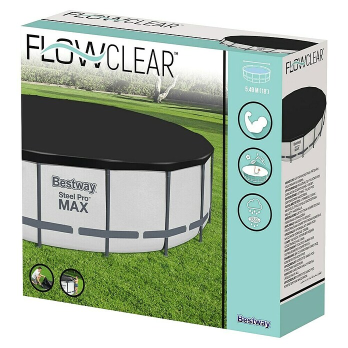 Bestway Afdekzeil voor zwembaden Steel Pro Max 549 (Diameter: 555 cm, Materiaal: Kunststof) | BAUHAUS
