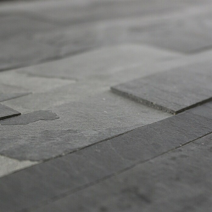 Alfistick Verblendstein 3D selbstklebend (15 x 60 cm, Stärke: 4 mm - 5 mm, Slate Black, Matt) | BAUHAUS