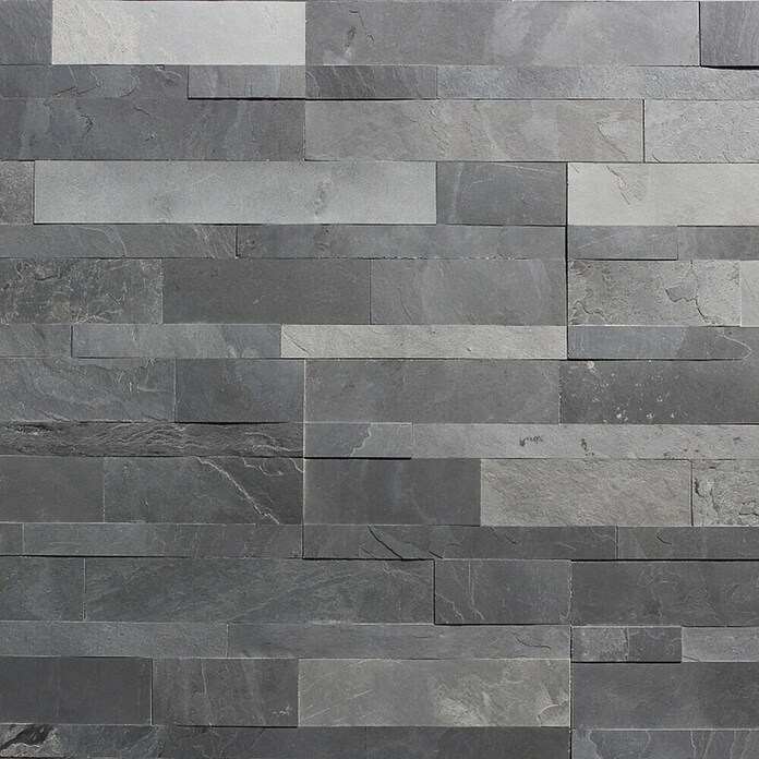 Alfistick Verblendstein 3D selbstklebend (15 x 60 cm, Stärke: 4 mm - 5 mm, Slate Black, Matt) | BAUHAUS