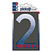 Pickup 3D Home Huisnummer (Hoogte: 10 cm, Motief: 2, Grijs, Kunststof, Zelfklevend)