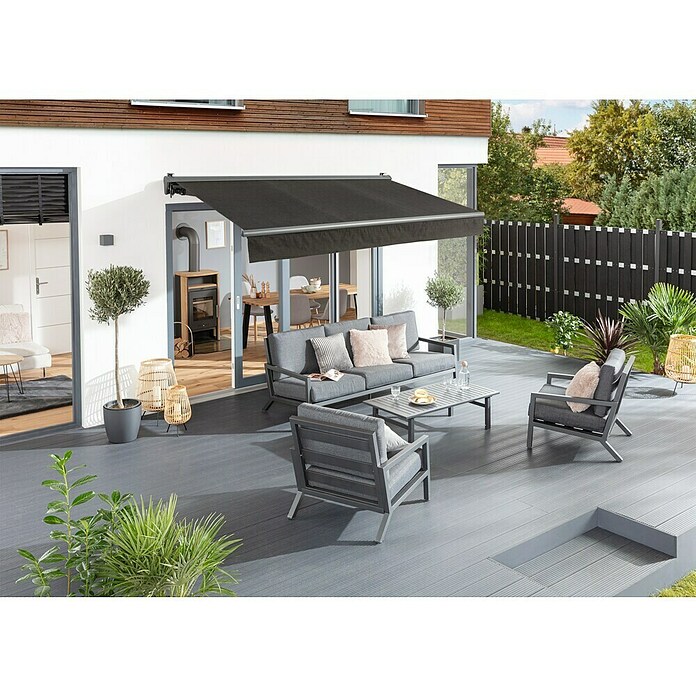 Sunfun Hülsenmarkise (Anthrazit, Breite: 4 m, Ausfall: 2,5 m) | BAUHAUS