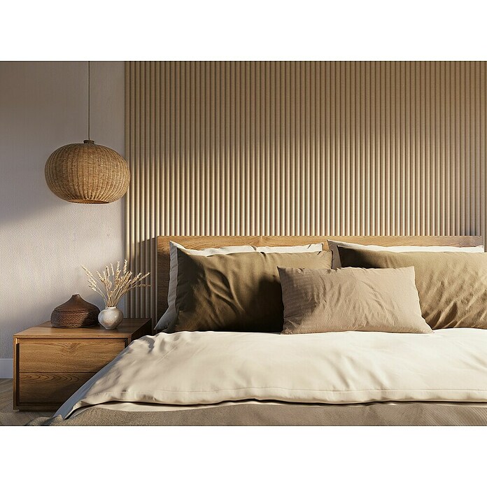 CanDo Akoestische panelen Decowall Acoustic Curve (l x b: 260 x 30 cm, Hoogte: 1,9 cm, Zand) | BAUHAUS