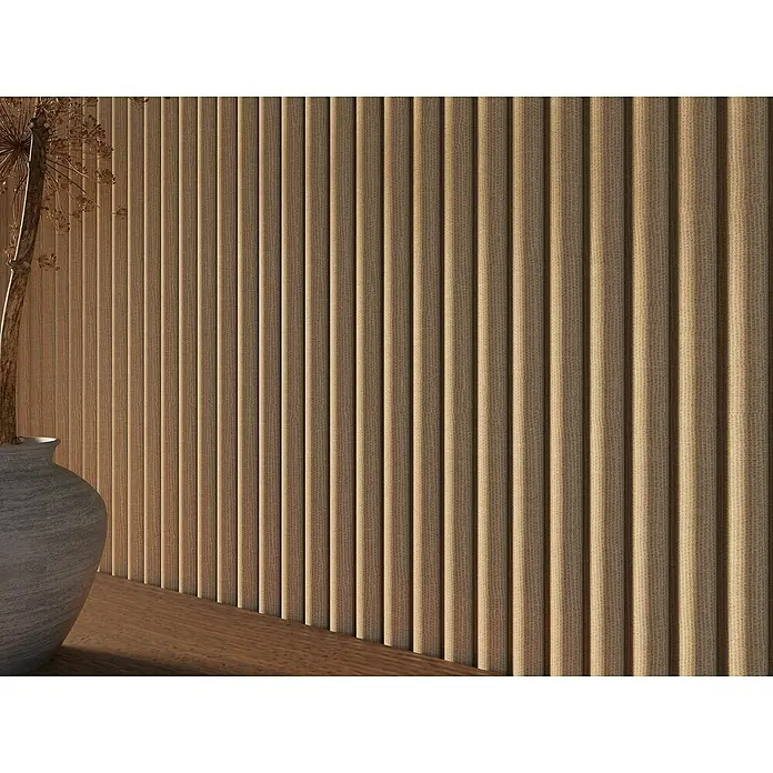 CanDo Akustikpaneel Curve - Sand, 2.600 x 300 x 19 mm, 2 Stk. - Dekorative Wandpaneele in natürlicher Holzoptik. Die vertikalen Paneele schaffen eine warme und moderne Atmosphäre im Raum.