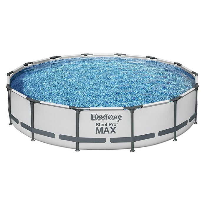 Bestway Opzetzwembad Steel Pro Max Set rond 427x84 (Ø x h: 427 x 84 cm, Grijs, 10.220 l) | BAUHAUS