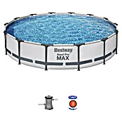 Bestway Opzetzwembad Steel Pro Max Set rond 427x84 (Ø x h: 427 x 84 cm, Grijs, 10.220 l) | BAUHAUS