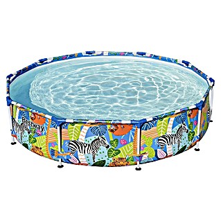 Bestway Opzetzwembad Steel Pro rond Jungle 305 (Ø x h: 305 x 66 cm, Meerkleurig, 4.062 l)