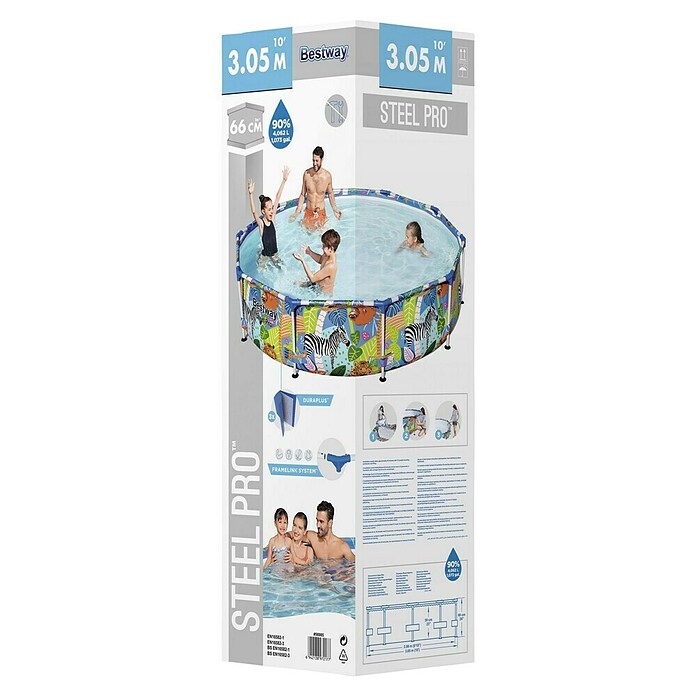 Bestway Opzetzwembad Steel Pro rond Jungle 305 (Ø x h: 305 x 66 cm, Meerkleurig, 4.062 l) | BAUHAUS