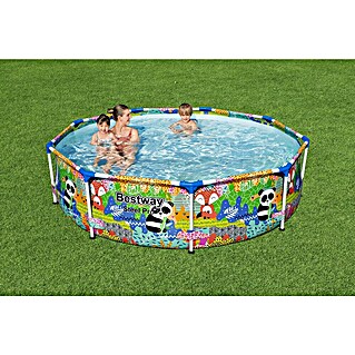 Bestway Opzetzwembad Steel Pro rond Dieren 274 (Ø x h: 274 x 66 cm, Meerkleurig, 3.221 l)