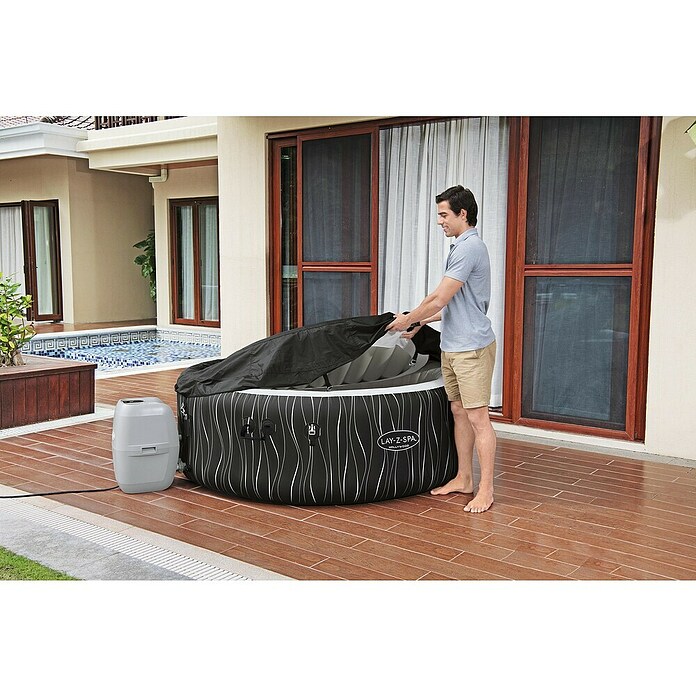 Bestway Lay-Z-Spa Opblaasbare jacuzzi Hollywood (Ø x h: 196 x 66 cm, Zwart, 908 l) | BAUHAUS