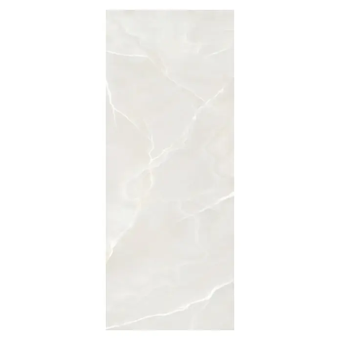 SanDesign Duschrückwandmuster - 17,5 cm x 7 cm x 3 mm, Light Ivory - Hellweiße Fliese mit Onyx-Effekt und zarter weißer Maserung. Ideal für elegante Oberflächen.
