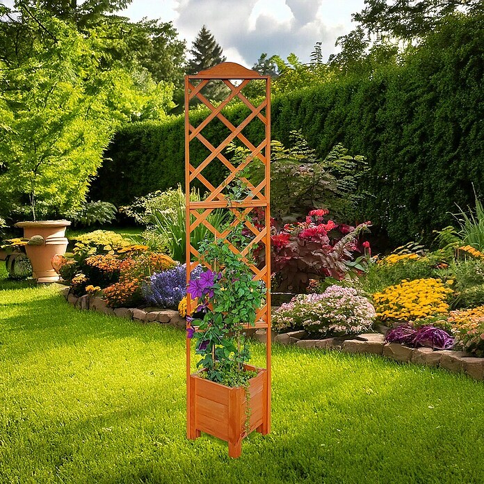Promadino Pflanzkasten (47 x 45 x 210 cm, Braun)