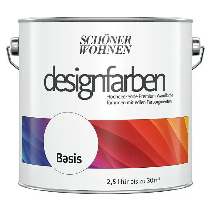 SCHÖNER WOHNEN-Farbe Mix Wandfarbe Designfarbe zum Mischen lassen - Basismischfarbe 1, Matt, 2,5 l - Dose "Schöner Wohnen Designfarben Basis", eine hochwertige Innenwandfarbe mit edlen Farbpigmenten, ideal für stilvolle Raumgestaltung.