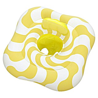 Bestway Zwemzitje Comfort Wavy Square Ring (Geel / Wit, 4 luchtkamers)