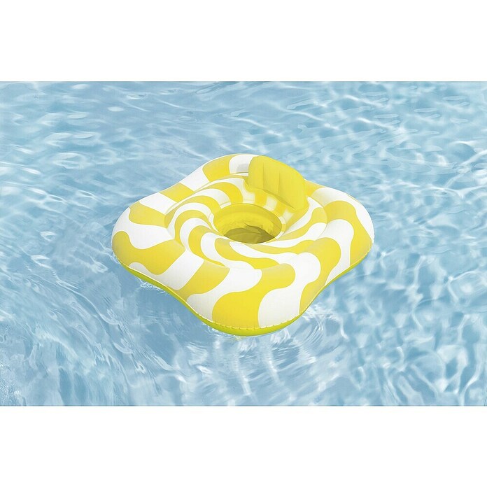 Bestway Zwemzitje Comfort Wavy Square Ring (Geel / Wit, 4 luchtkamers) | BAUHAUS