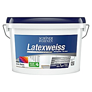 SCHÖNER WOHNEN-Farbe Mix Latexfarbe Latexweiß zum Mischen lassen (Basismischfarbe 1, Seidenglänzend, 1 l, Strukturbetonend)