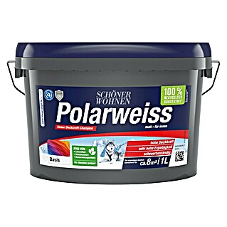 SCHÖNER WOHNEN-Farbe Mix Wandfarbe Polarweiß zum Mischen lassen (Basismischfarbe 2, Matt, 1 l, Konservierungsmittelfrei)