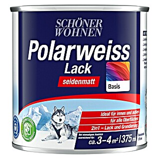 SCHÖNER WOHNEN-Farbe Mix Weißlack Polarweiß zum Mischen lassen (Basismischfarbe 4, Seidenmatt, 375 ml, Wasserbasiert)