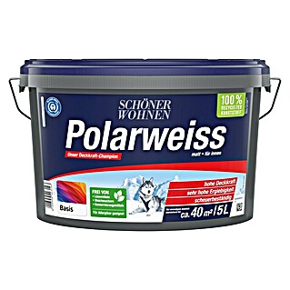 SCHÖNER WOHNEN-Farbe Mix Wandfarbe Polarweiß zum Mischen lassen (Basismischfarbe 2, Matt, 5 l, Konservierungsmittelfrei)