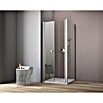 GEO Hit Eckdusche (80 x 80 x 202,2 cm, Beschichtet, DIN Anschlag: Links, Stärke: 6 mm, Silber)