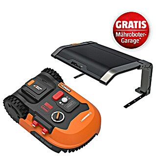 Worx PowerShare 20V Mähroboter-Set Landroid M700 Plus inkl. Garage (700 m², Schnittbreite: 18 cm, Induktionsgestützte Navigation, Begrenzungskabel)
