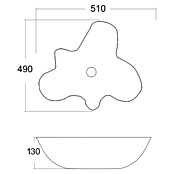 Best Design Waskom Fior Glans wit (Glanswit, l x b x h: 49 x 59 x 13 cm ...
