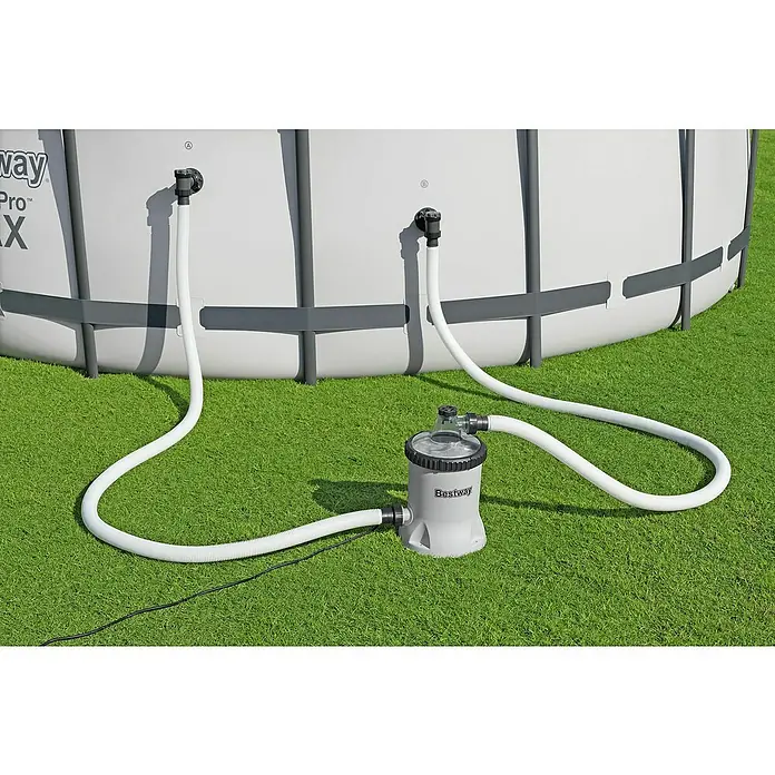 Bestway Filterpumpe - Ø x H: 27,2 x 42,1 cm, Filterleistung: 5.678 l/h - Das Bestway-Filterpumpsystem für Aufstellpools sorgt für sauberes Wasser und ungetrübten Badespaß im eigenen Garten.