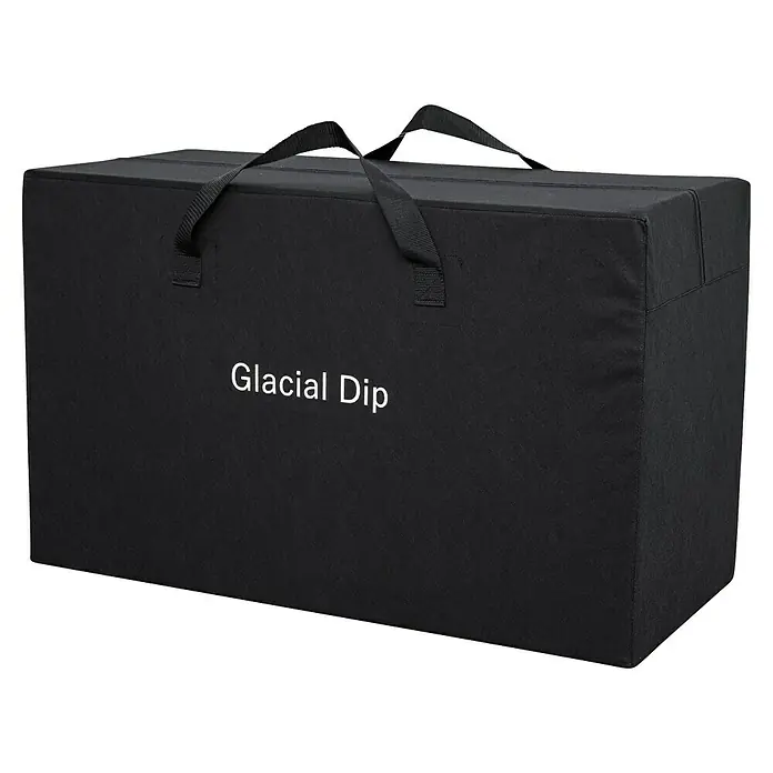 Bestway Lay-Z-Spa Eisbad Glacial Dip - L x B x H: 152 x 92 x 71 cm - Schwarze Tragetasche mit Griffen und Aufschrift "Glacial Dip", ideal zum Transportieren und Aufbewahren von Produkten.