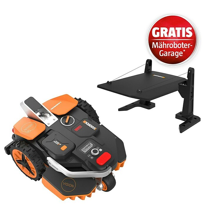 Worx PowerShare 20V Mähroboter-Set Landroid Vision M600 inkl. Garage (600 m², Schnittbreite: 18 cm, Kamera-gestützte Navigation) | BAUHAUS