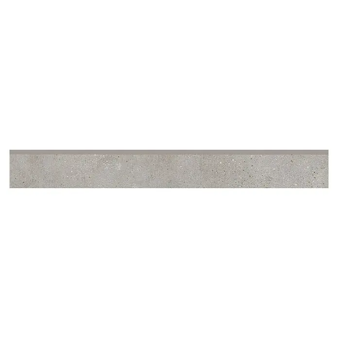 Zócalo cerámico Amira Evo - 7,2 cm x 60 mm, Dark, Mate, 18 pzs. - Primer plano de una baldosa de terrazo en tonos grises, con una textura ligeramente rugosa y finas motas de color.