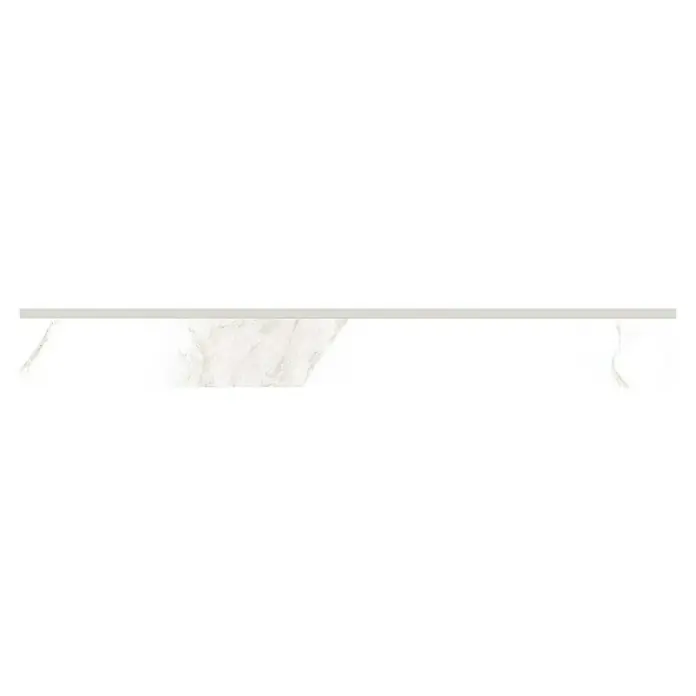 Zócalo cerámico Imperium - 7,2 cm x 60 mm, Oro, Mate, 18 pzs. - Elegante baldosa blanca con sutiles vetas de mármol. Ideal para crear un diseño interior luminoso y moderno con un toque de sofisticación.