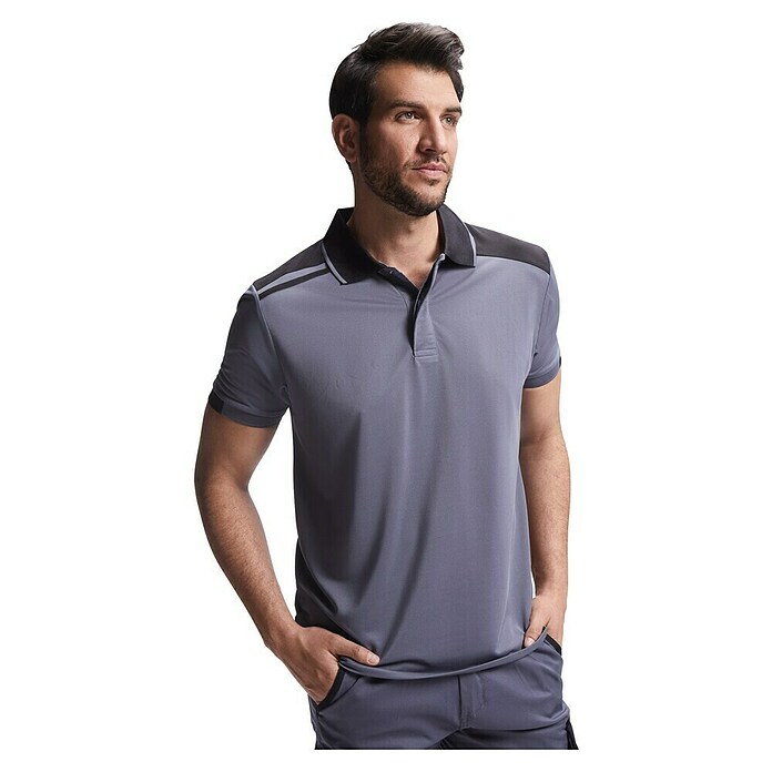 Polo Samurai (XXXL, Plomo/Negro, 100% poliéster) | BAUHAUS