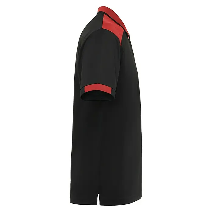 Polo Samurai - L, Negro/Rojo, 100% poliéster - Polo negro con detalles rojos en cuello y mangas. Diseño elegante para ocasiones deportivas y casuales.