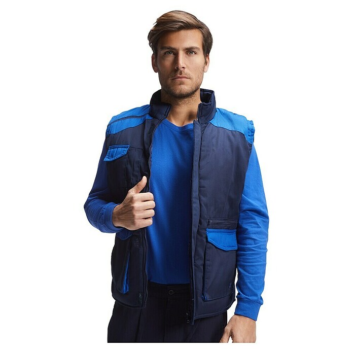 Chaleco de trabajo Armada (L, Azul/Royal, 80% poliéster / 20% algodón) | BAUHAUS