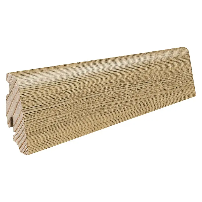 Living by Haro Sockelleiste Lärche Lugano - 220 cm x 19 mm x 58 mm, Lärche Lugano - Hellebraune Holzleiste mit Maserung und abgerundeter Oberkante.