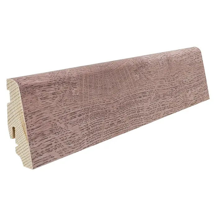 Living by Haro Sockelleiste Eiche Palermo - 220 cm x 19 mm x 58 mm, Eiche Palermo - Rosenholzfarbenes Holzbodenprofil mit Maserung und profiliertem Querschnitt, für Boden-Wand-Übergänge.
