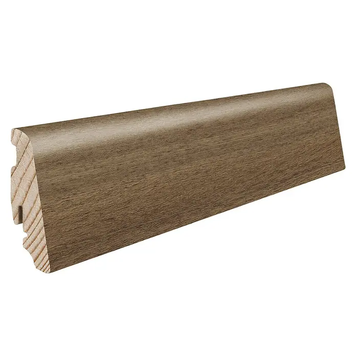 Living by Haro Sockelleiste Eiche Schokobraun - 220 cm x 19 mm x 58 mm, Eiche Schokobraun - Braune Holz-Fußleiste mit abgerundeter Oberkante.