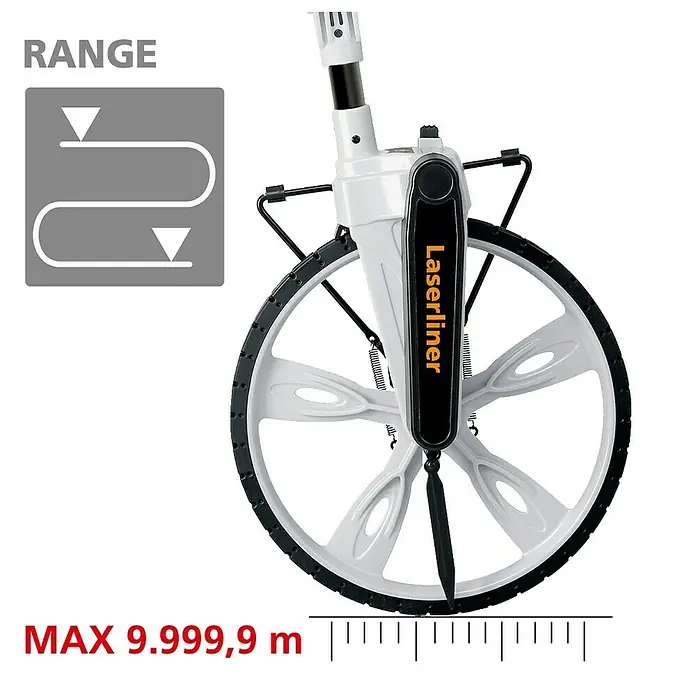 Laserliner Messrad Rollpilot S12 - Messbereich: 0 - 9999,9 m - Weißes und schwarzes Laserliner Messrad zur Distanzmessung, max. Reichweite 9.999,9 m.