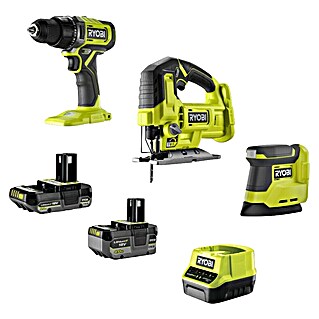 Ryobi ONE+ Maschinen-Set Combo Kit R18CK3G-242 (18 V, 2 Ah - 4 Ah, 2 Akkus, 6 -tlg.)