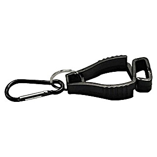 Mosquetón con pinza (Metal, Negro)