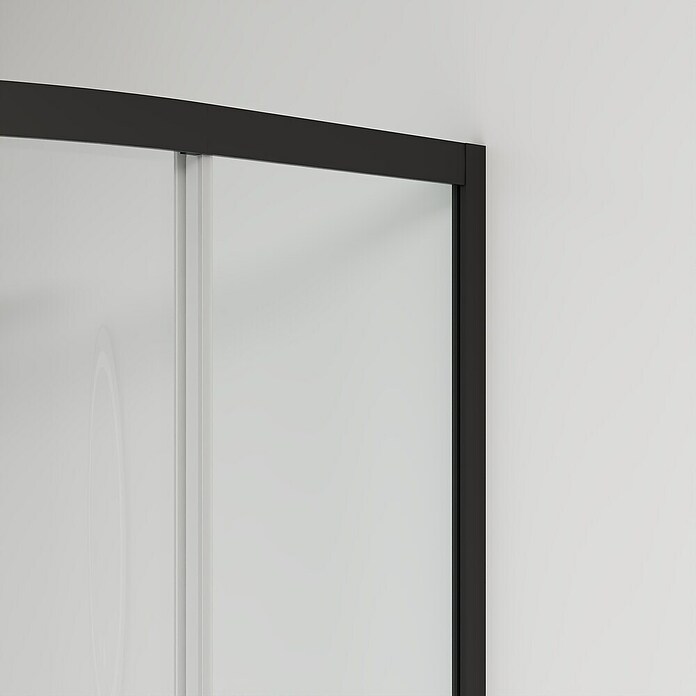 Aurlane Mampara de ducha semicircular Factory (90 x 90 x 200 cm, Recubrimiento en polvo, Negro) | BAUHAUS