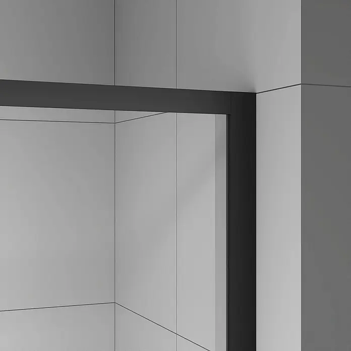 Aurlane Eckdusche Factory - 120 x 80 x 200 cm, Beschichtet, Glasstärke: 6 mm, DIN Anschlag: Links/Rechts - Minimalistischer grau-dunkelgrauer Schrank oder Kleiderschrank mit glatter, spiegelnder Oberfläche.