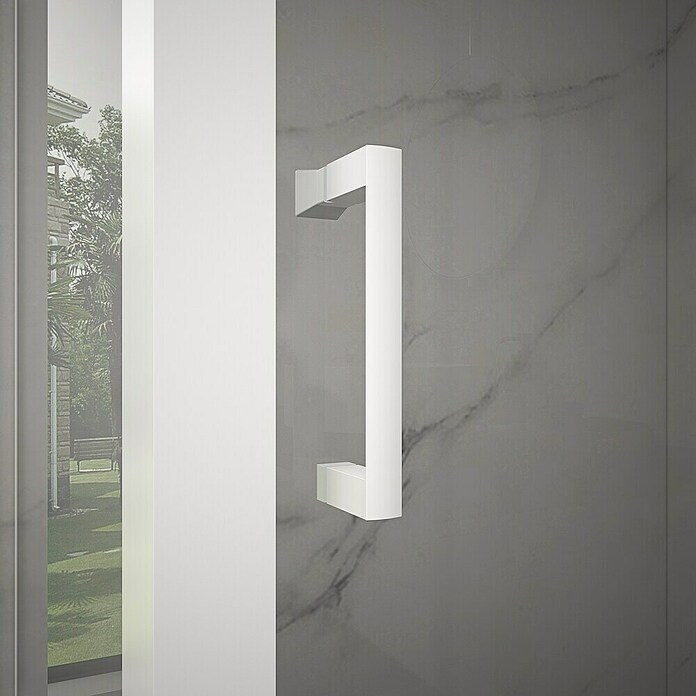Aurlane Mampara de ducha esquinera Factory (L x An x Al: 90 x 90 x 200 cm, Revestido, Blanco, Espesor de vidrio: 6 mm, Ancho de entrada de 47 cm) | BAUHAUS