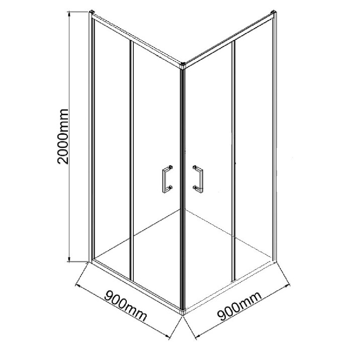 Aurlane Mampara de ducha esquinera Factory (L x An x Al: 90 x 90 x 200 cm, Revestido, Blanco, Espesor de vidrio: 6 mm, Ancho de entrada de 47 cm) | BAUHAUS