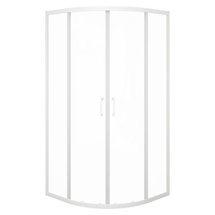 Aurlane Mampara de ducha semicircular Factory (90 x 90 x 200 cm, Recubrimiento en polvo, Blanco) | BAUHAUS