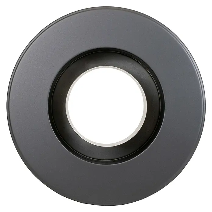 Doppelwandfutter - Durchmesser: 150 mm, Stärke: 85 mm, Schwarz - Matt dunkelgraue runde Einbauleuchte.