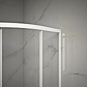 Aurlane Mampara de ducha semicircular Factory (90 x 90 x 200 cm, Recubrimiento en polvo, Blanco) | BAUHAUS