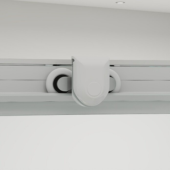 Aurlane Mampara de ducha semicircular Factory (90 x 90 x 200 cm, Recubrimiento en polvo, Blanco) | BAUHAUS