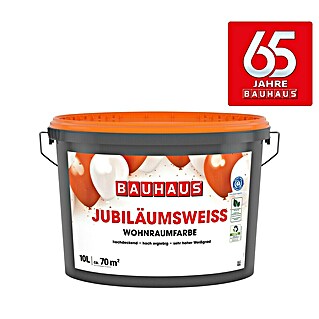 BAUHAUS Wandfarbe Jubiläumsweiß (Weiß, Matt, 10 l, Konservierungsmittelfrei)